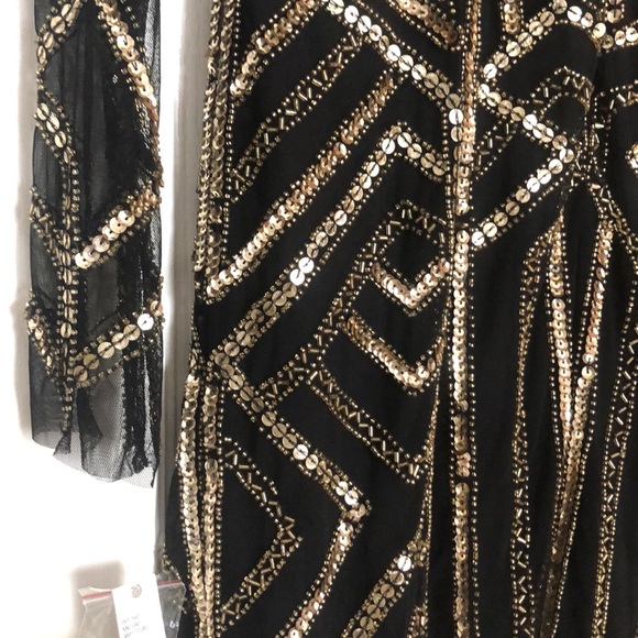 Sequin cocktail dress black and Gold :Gianni Bini - Picture 3 of 4